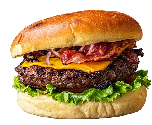 Hamburguesa con tocino y queso