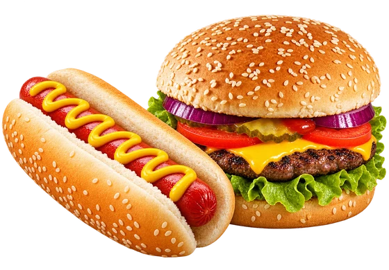 Hamburguesa y hot dog